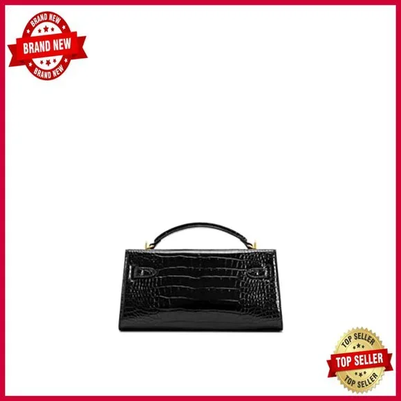 Medium Croc Vegan Leather Top Handle Satchel Bag with Adjustable Strap